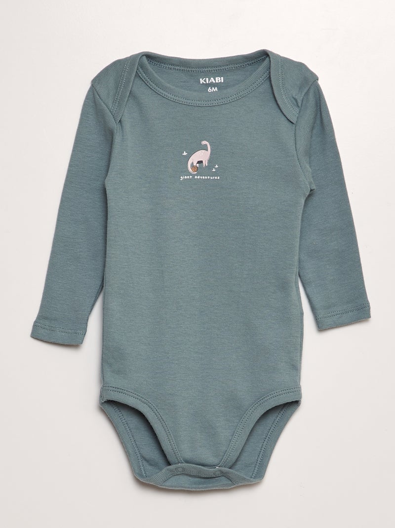 Lot de 3 bodies manches longues VERT - Kiabi