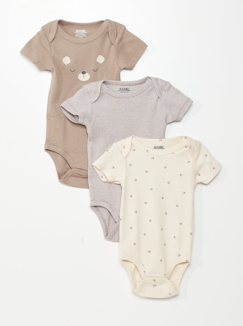 Lot de 3 bodies Marron - Kiabi