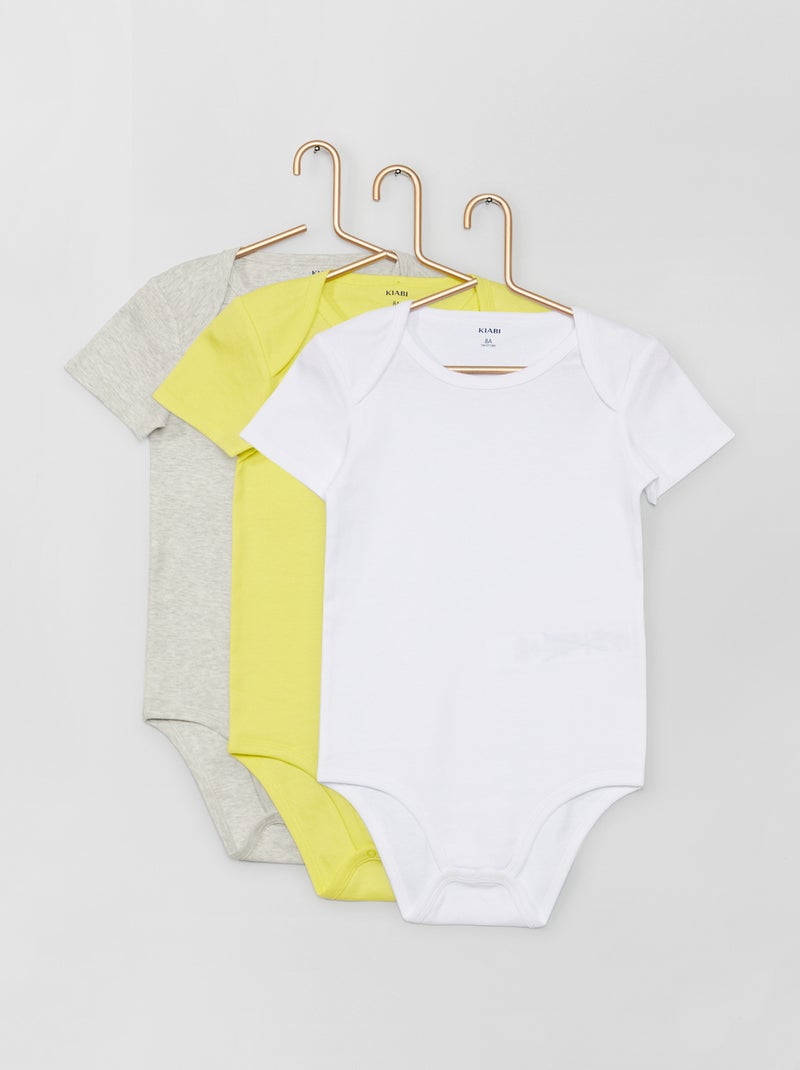 Lot de 3 bodies pour enfants situation de handicap jaune - Kiabi