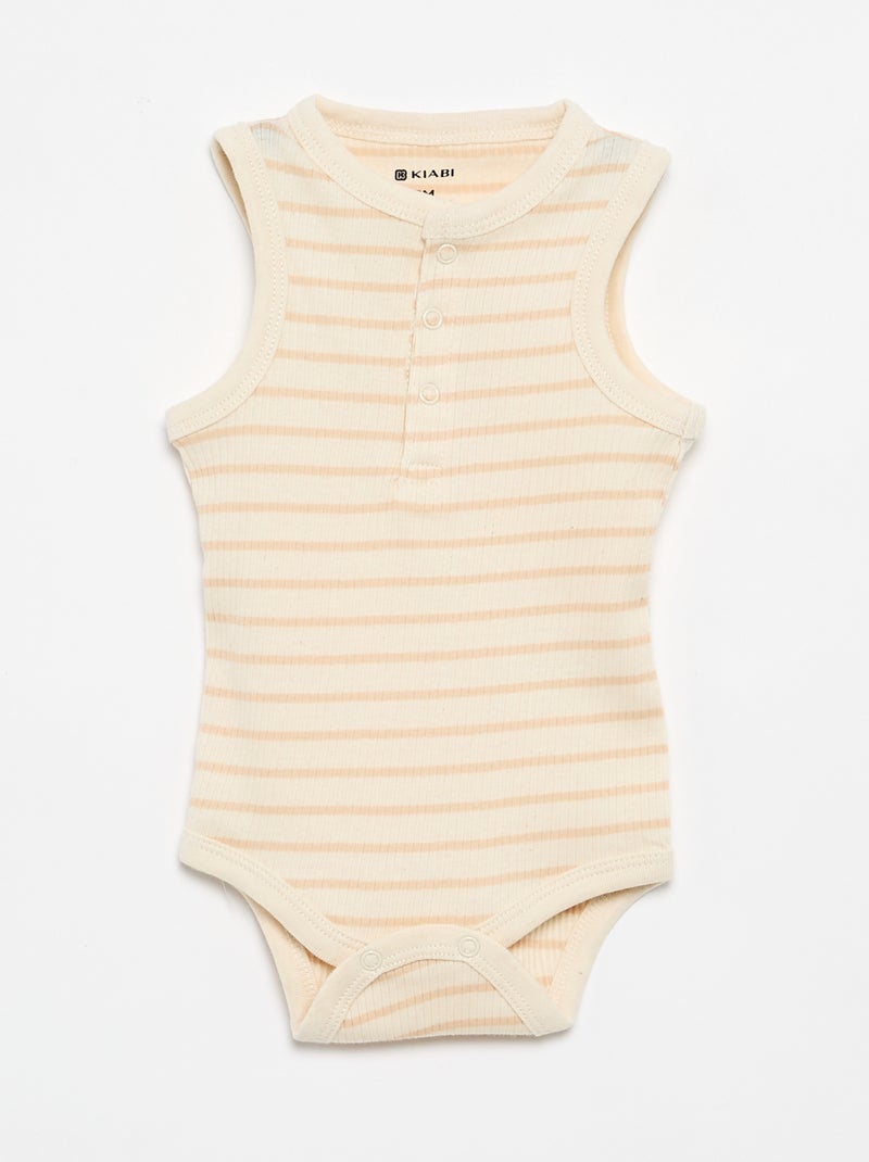 Lot de 3 bodies sans manches Beige - Kiabi
