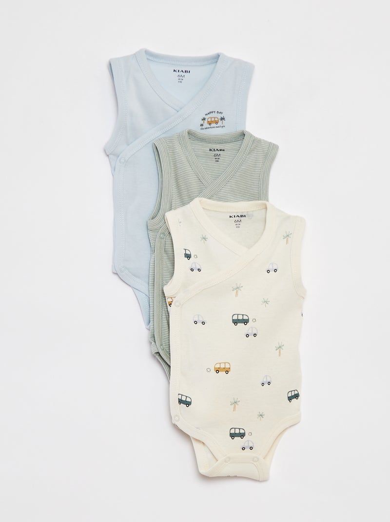 Lot de 3 body avec ouvertures pressionnées - 3 pièces Beige - Kiabi