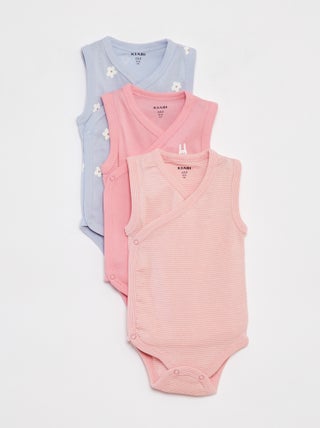 Lot de 3 body avec ouvertures pressionnées - 3 pièces