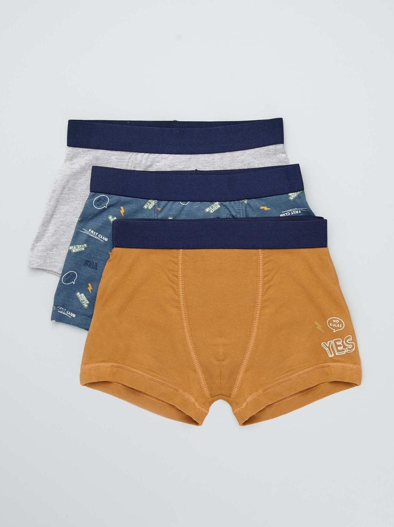 Lot de 3 boxers Bleu - Kiabi