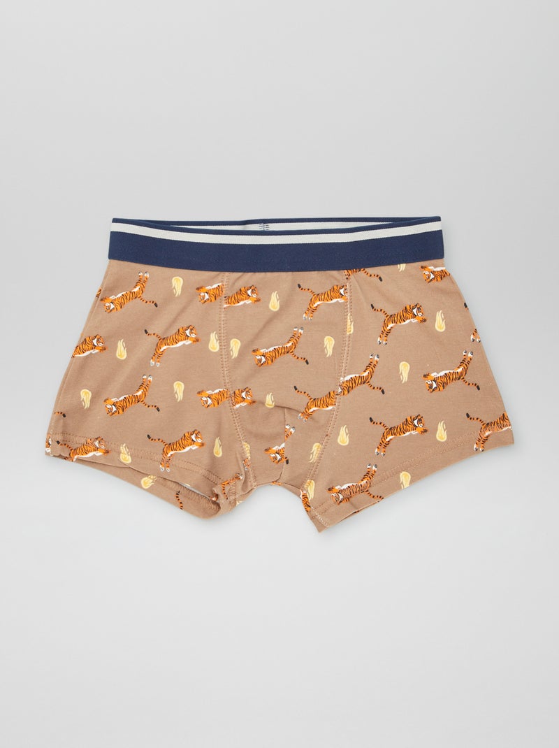Lot de 3 boxers Bleu/beige - Kiabi