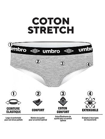 Lot de 3 boxers coton femme umbro