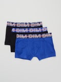 Lot de 3 boxers 'DIM' bleu/noir - Kiabi