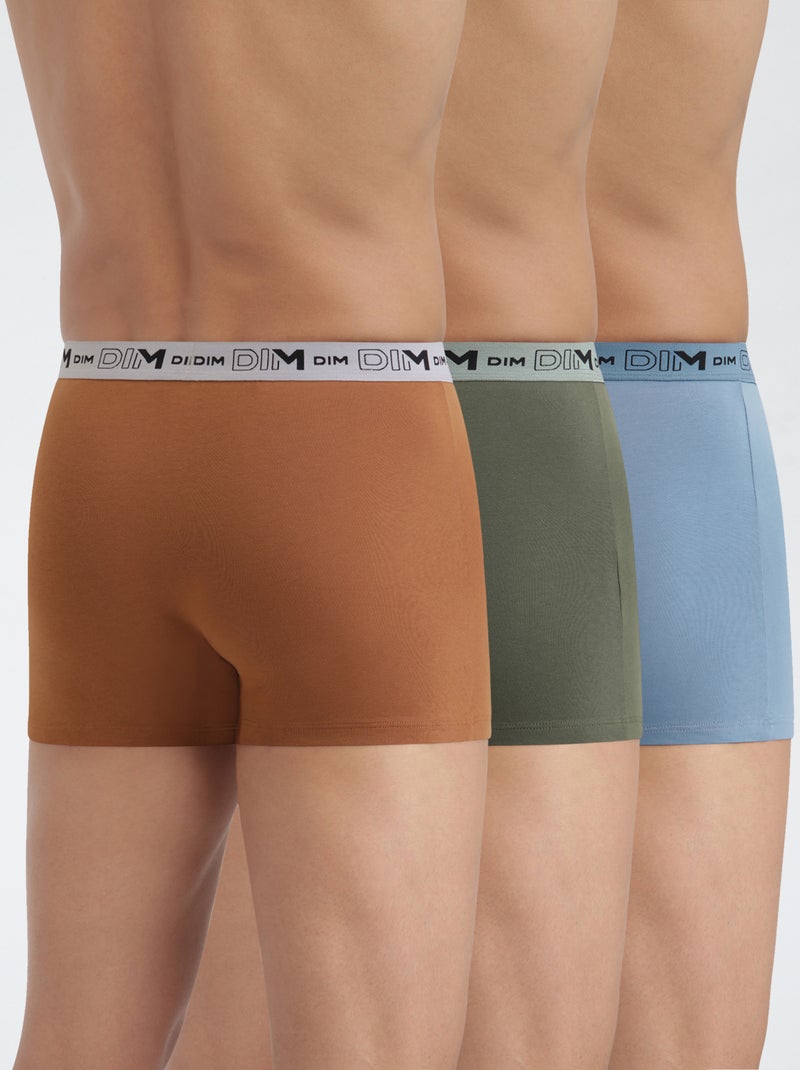 Lot de 3 boxers 'Dim' Kaki - Kiabi