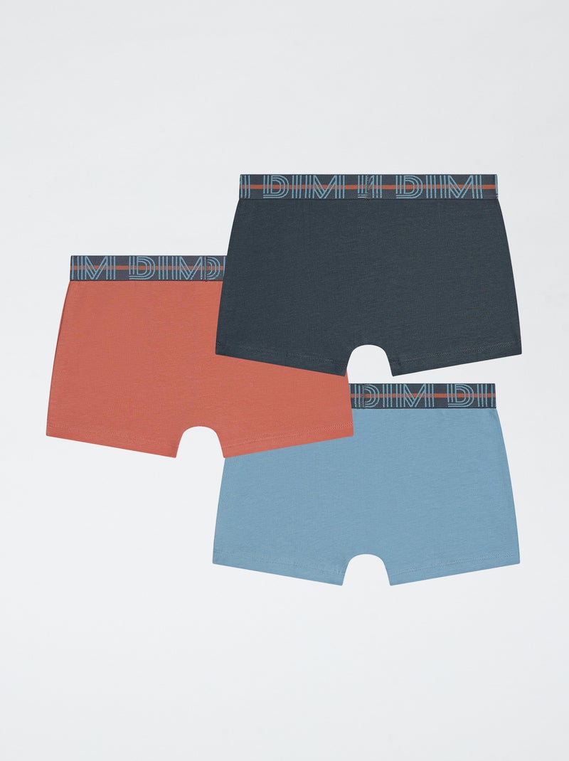 Lot de 3 boxers 'Dim' unis Bleu - Kiabi