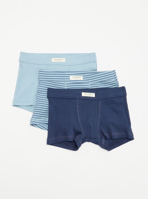Lot de 3 boxers en maille côtelée - Kiabi