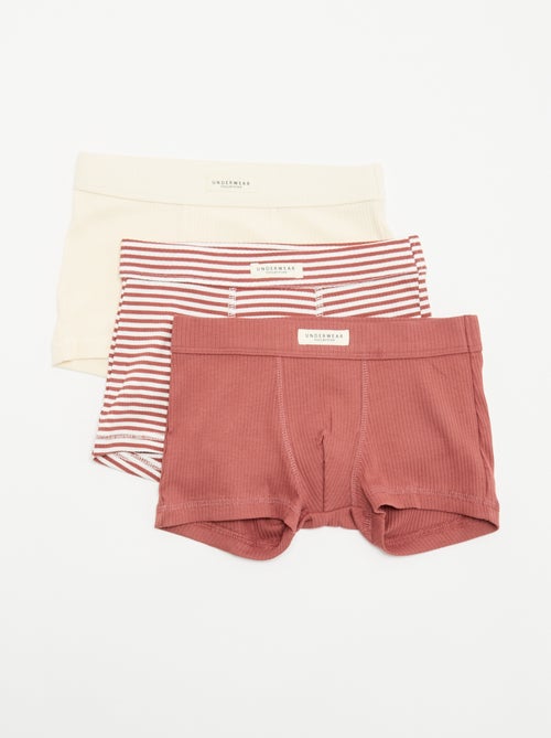 Lot de 3 boxers en maille côtelée - Kiabi