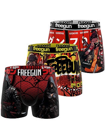 Lot de 3 boxers enfant manga comics freegun