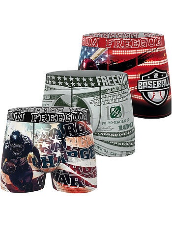 Lot de 3 boxers enfant this is america freegun