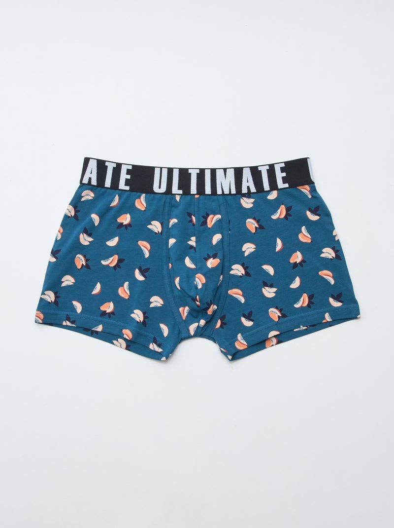 Lot de 3 boxers fantaisie Bleu - Kiabi