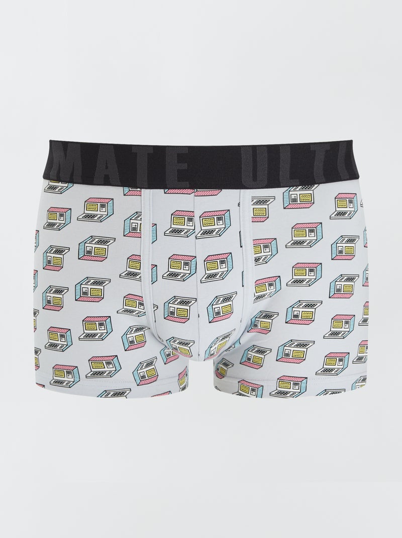 Lot de 3 boxers fantaisie GRIS - Kiabi