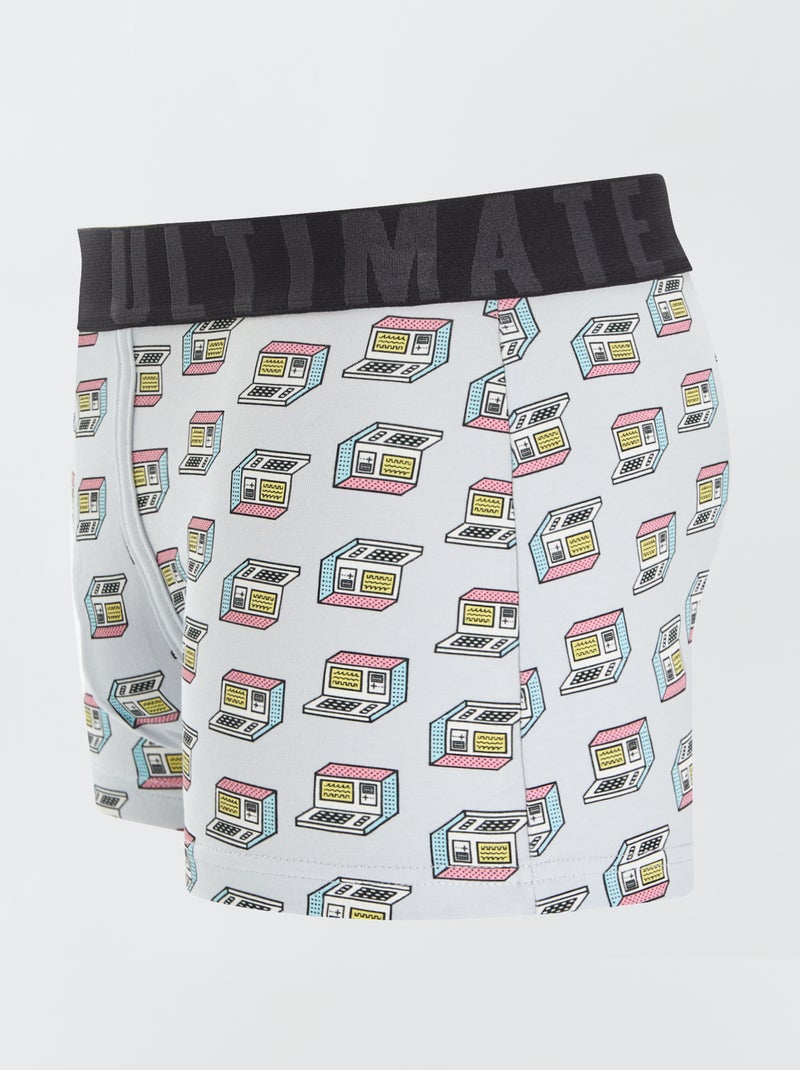 Lot de 3 boxers fantaisie GRIS - Kiabi