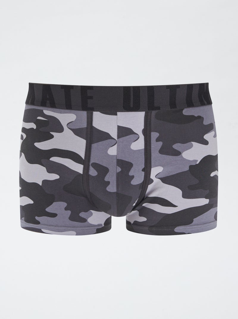 Lot de 3 boxers fantaisie Gris/noir - Kiabi