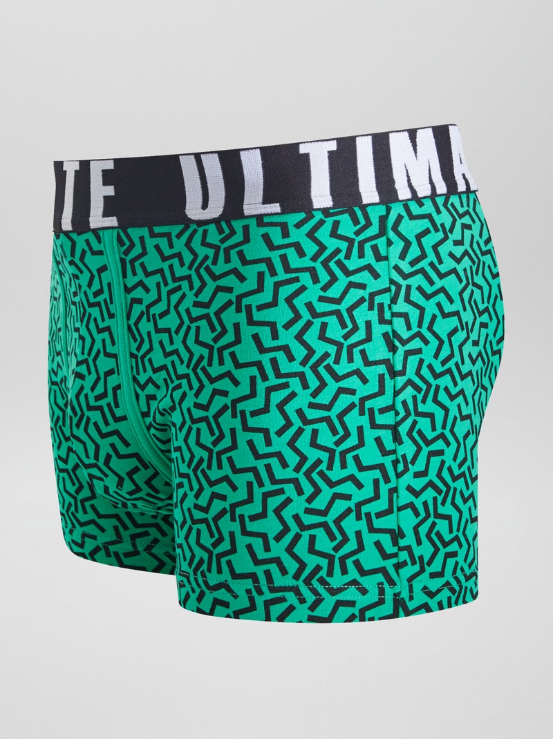 Lot de 3 boxers fantaisie Noir/vert - Kiabi