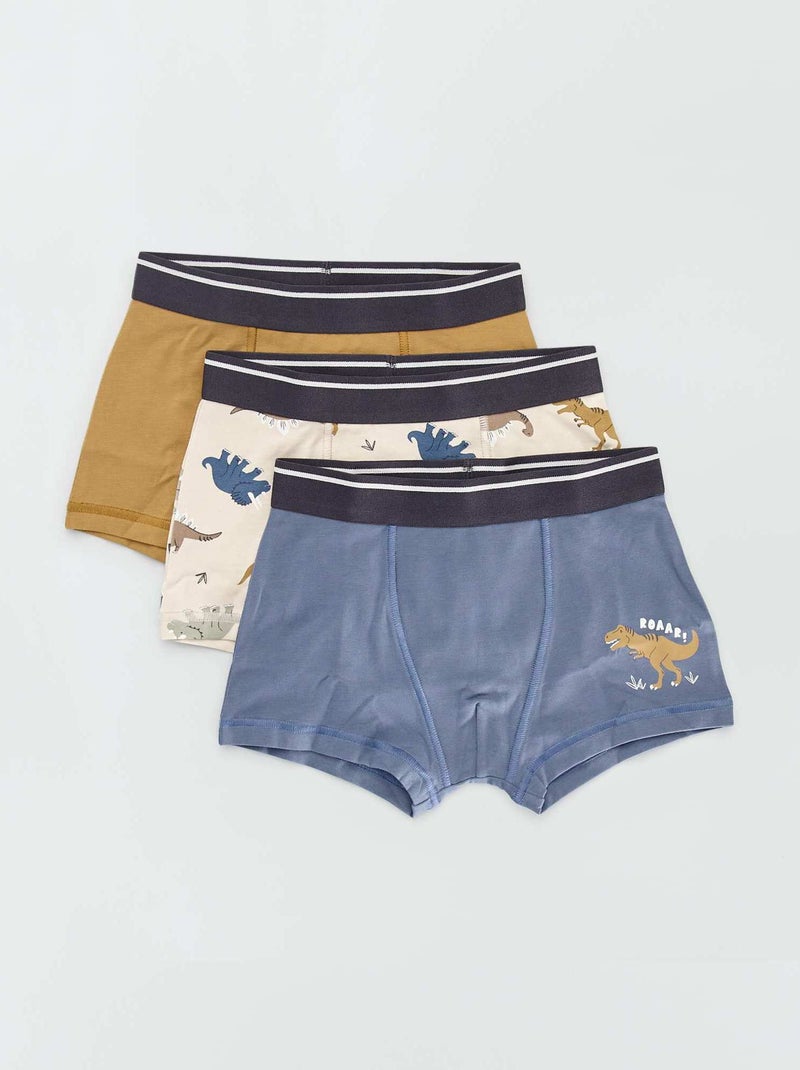 Lot de 3 boxers Gris/Bleu/Jaune - Kiabi