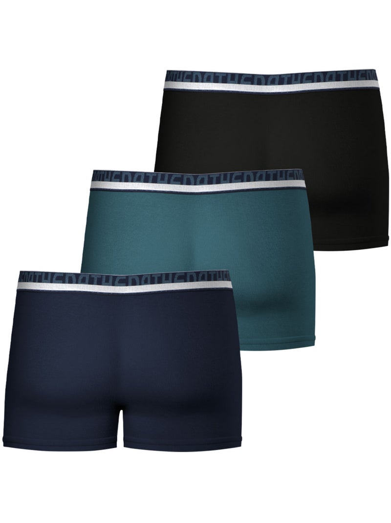 Lot de 3 boxers homme athena Bleu Bleu Noir - Kiabi