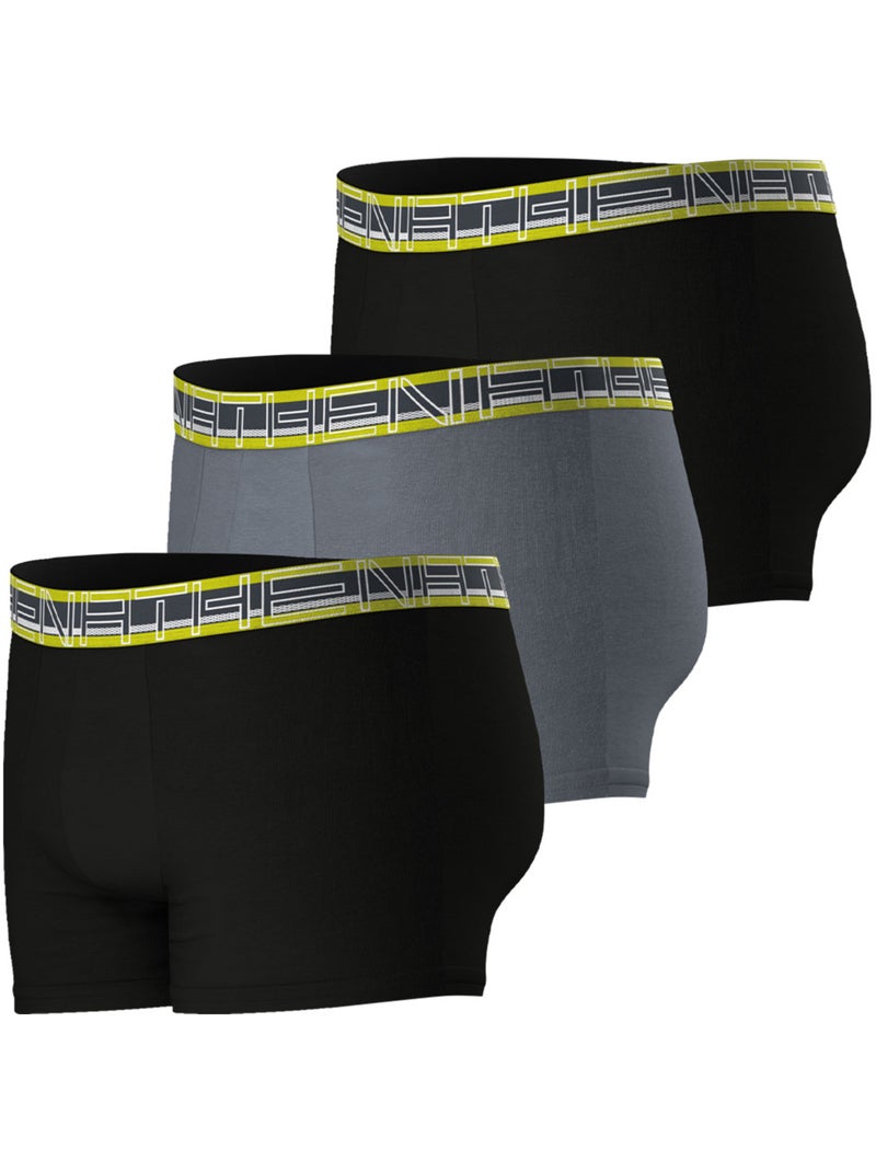 Lot de 3 boxers homme athena Gris Jaune Noir - Kiabi