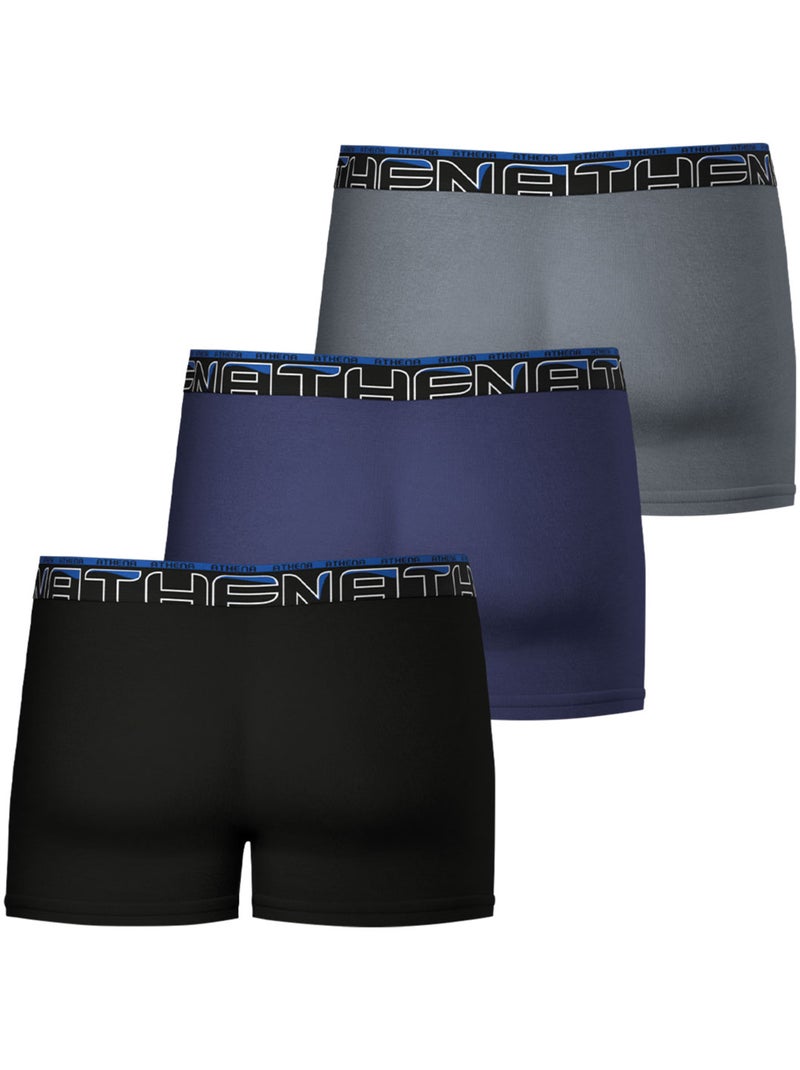 Lot de 3 boxers homme athena Gris Violet Noir - Kiabi