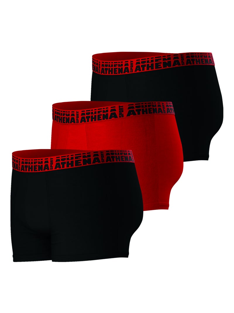 Lot de 3 boxers homme athena Rouge - Kiabi