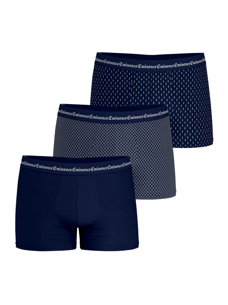 Lot de 3 boxers homme business print eminence Bleu - Kiabi