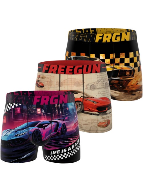 Lot de 3 boxers homme cars racing freegun - Kiabi Lot de 3 boxers homme cars racing freegun - Kiabi