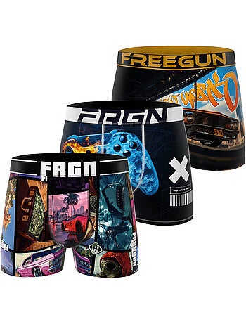 Lot de 3 boxers homme collection gaming freegun