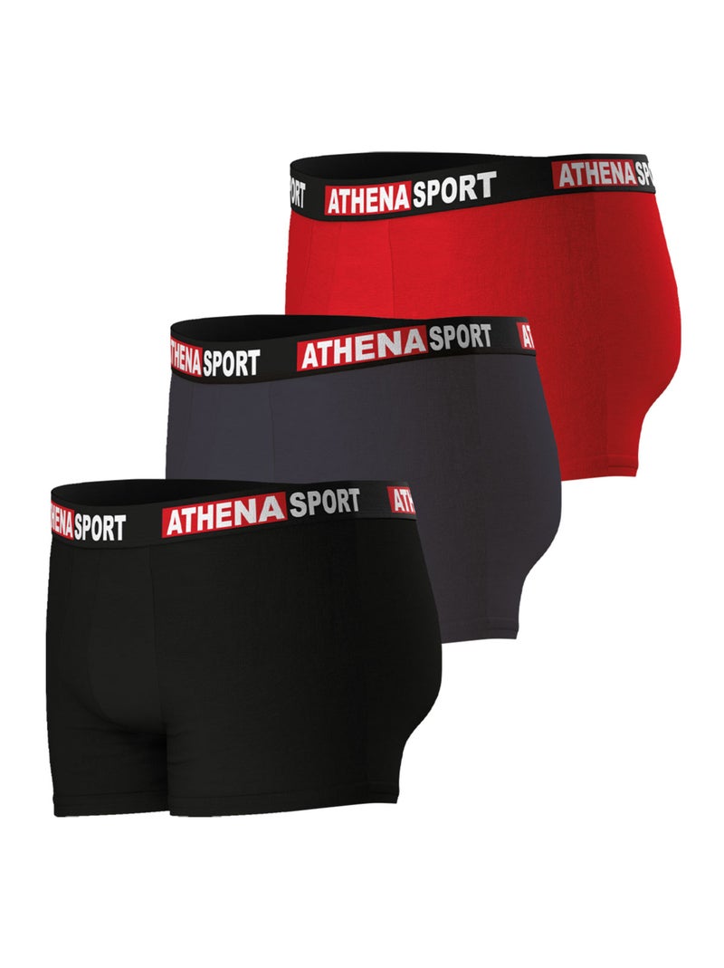 Lot de 3 boxers homme daily sport coton athena Rouge - Kiabi