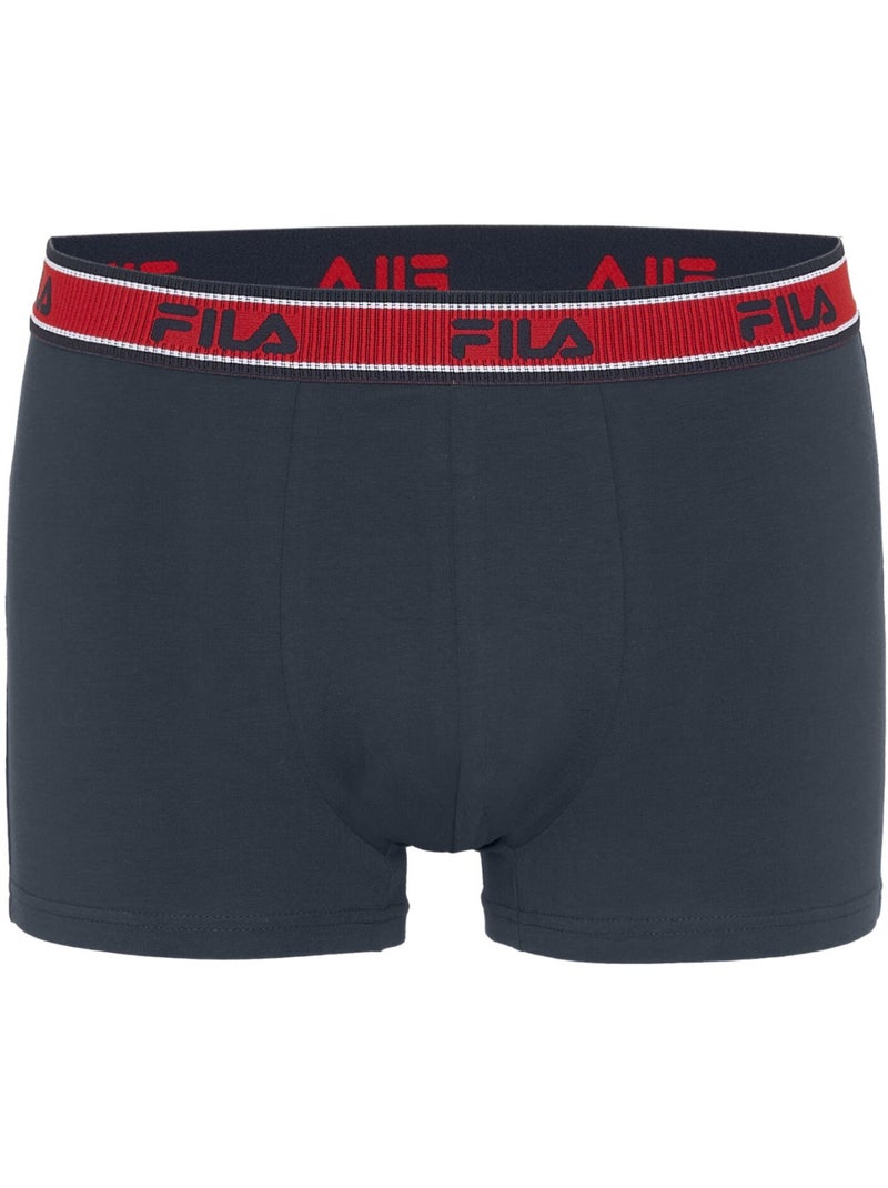 Lot de 3 boxers homme en coton ceinture bicolore  fila Bleu - Kiabi