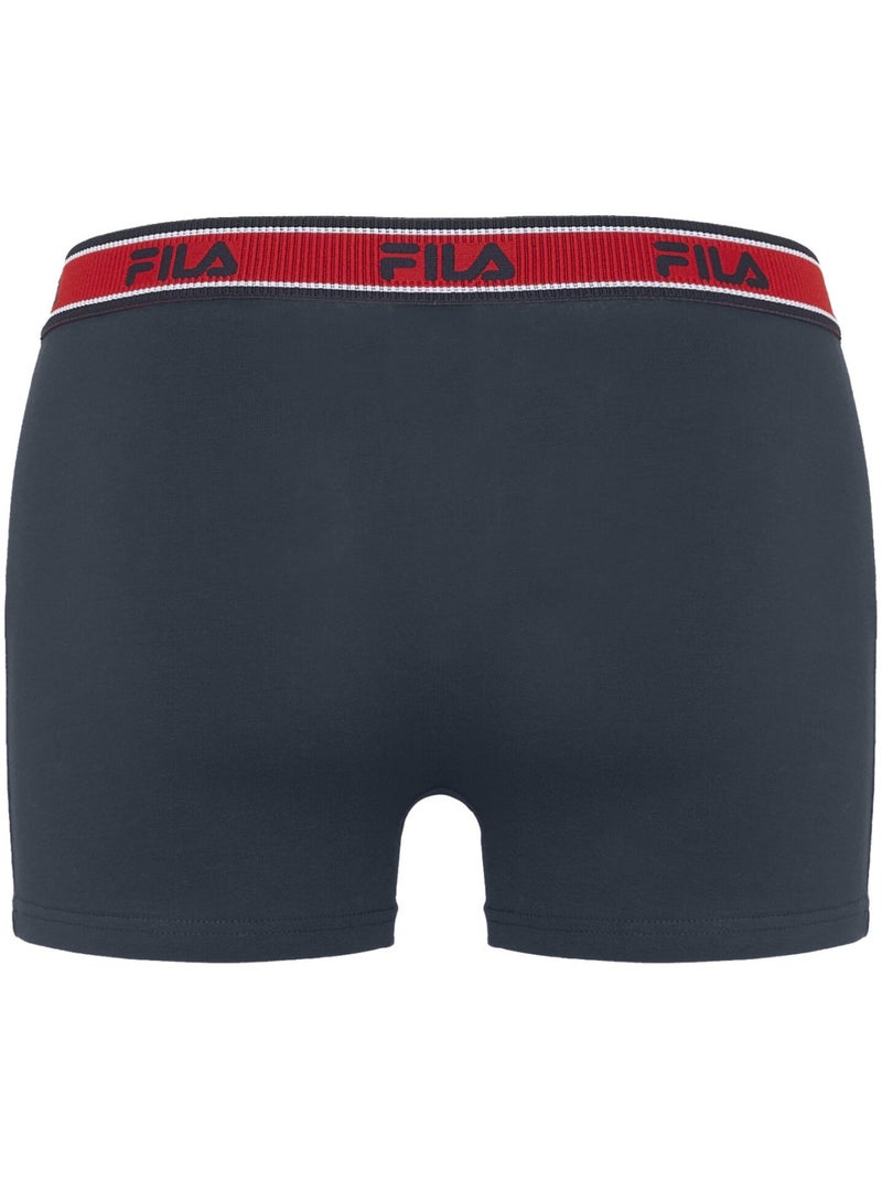 Lot de 3 boxers homme en coton ceinture bicolore  fila Bleu - Kiabi