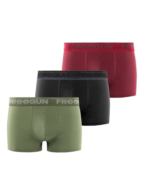 Lot de 3 boxers homme en coton signature pablo freegun - Kiabi Lot de 3 boxers homme en coton signature pablo freegun - Kiabi