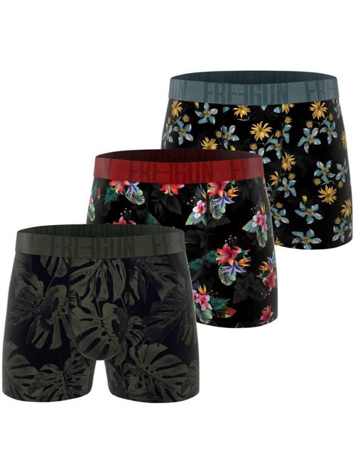 Lot de 3 boxers homme flowers freegun - Kiabi Lot de 3 boxers homme flowers freegun - Kiabi