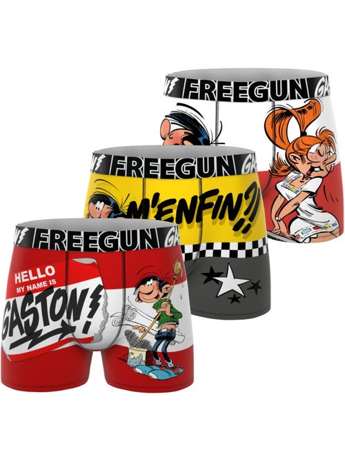 Lot de 3 boxers homme gaston lagaffe freegun - Kiabi Lot de 3 boxers homme gaston lagaffe freegun - Kiabi