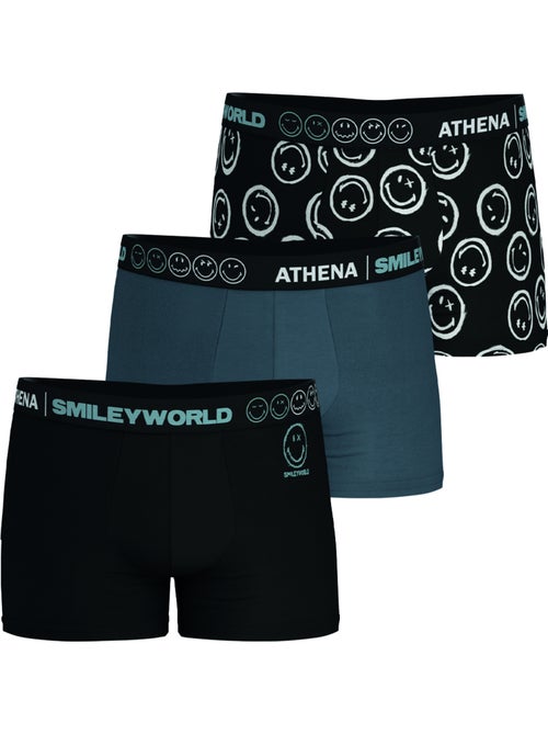 Lot de 3 boxers homme smileyworld® i athena - Kiabi Lot de 3 boxers homme smileyworld® i athena - Kiabi