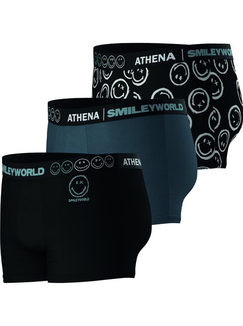 Lot de 3 boxers homme smileyworld® i athena Noir - Kiabi