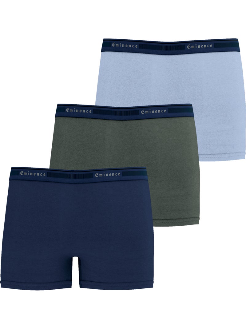 Lot de 3 boxers homme tailor eminence Bleu Vert Bleu - Kiabi