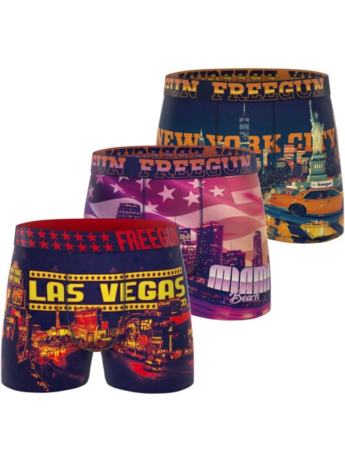 Lot de 3 boxers homme this is america freegun - Kiabi Lot de 3 boxers homme this is america freegun - Kiabi