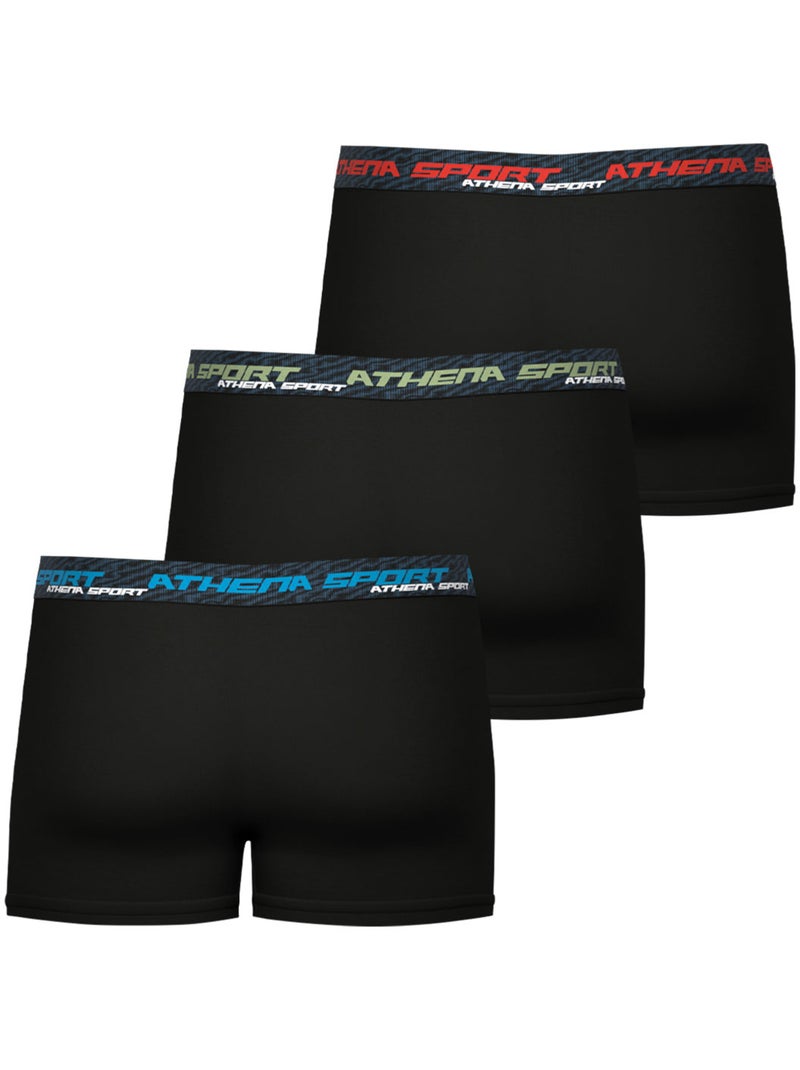 Lot de 3 boxers homme training dry athena Noir Rouge Bleu - Kiabi