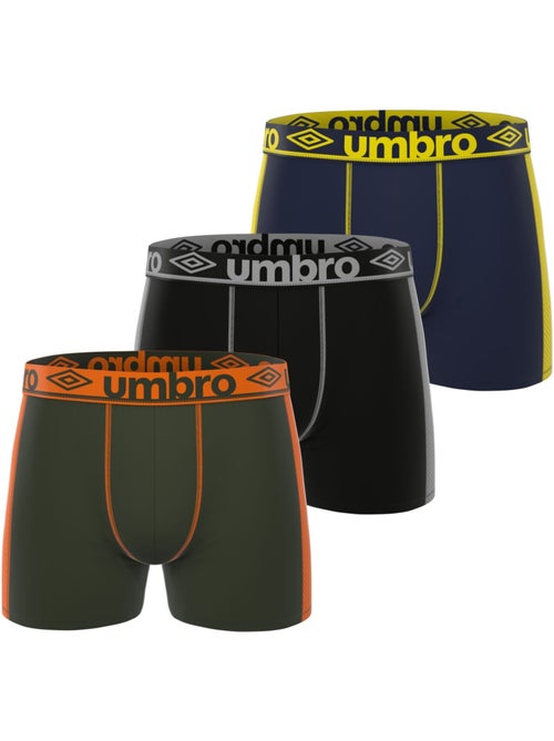 Lot de 3 boxers homme uni et surpiqûres colorées pro mesh cooling umbro - Kiabi Lot de 3 boxers homme uni et surpiqûres colorées pro mesh cooling umbro - Kiabi