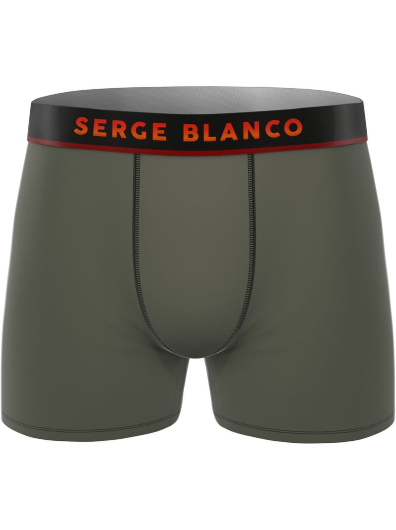Lot de 3 boxers homme uni modèle davis serge blanco Vert kaki - Kiabi