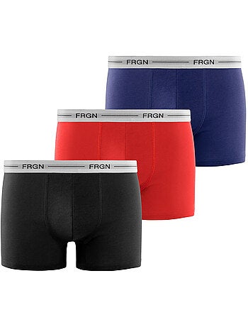 Lot de 3 boxers junior en coton colorés ceinture blanches frgn freegun