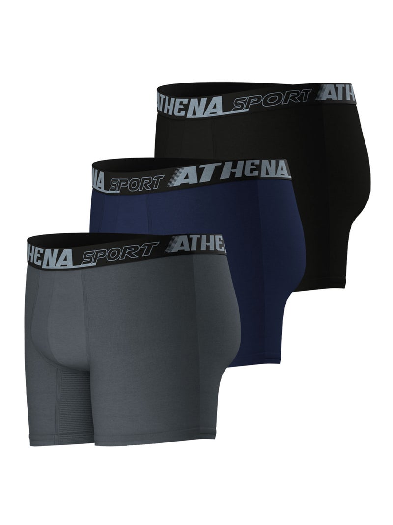 Lot de 3 boxers mi-longs homme sport air fit athena Multicolore - Kiabi