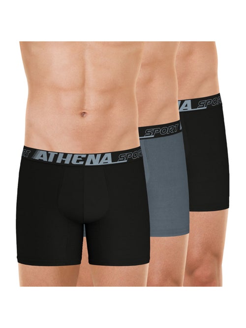 Lot de 3 boxers mi-longs homme sport air fit athena - Kiabi Lot de 3 boxers mi-longs homme sport air fit athena - Kiabi