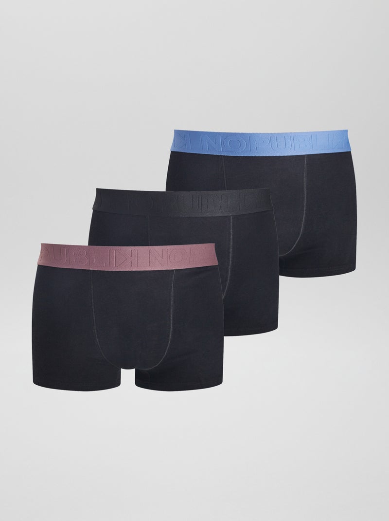 Lot de 3 boxers 'No Publik' Noir - Kiabi