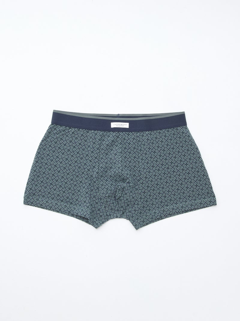 Lot de 3 boxers pour homme en maille fantaisie Kaki - Kiabi