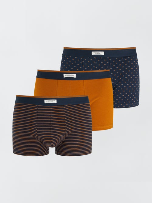 Lot de 3 boxers pour homme en maille fantaisie - Kiabi
