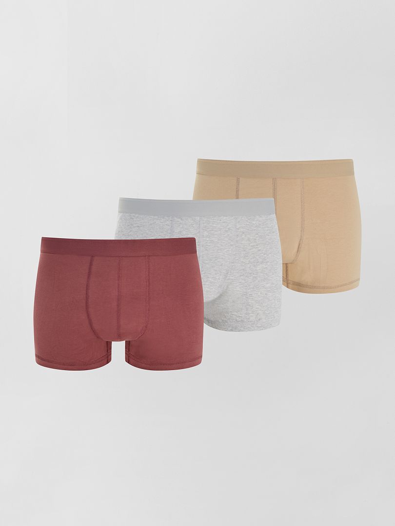 Lot de 3 boxers  size+ beige/gris/violet - Kiabi
