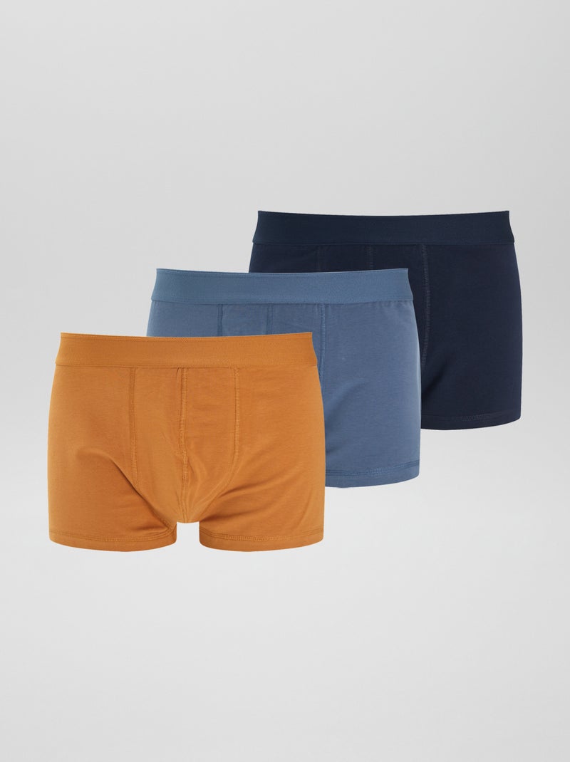 Lot de 3 boxers  size+ Bleu/marine/marron - Kiabi